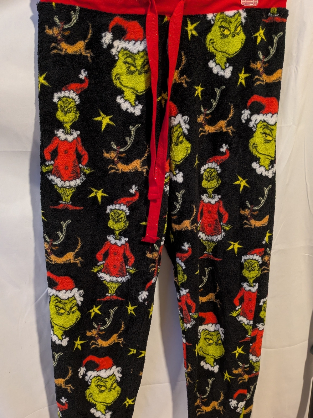 Unisex Grinch Holiday Pajama Pants - Black & Red